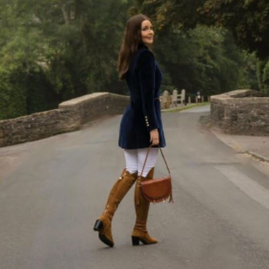 Fairfax & Favor Amira Heeled Over the Knee Suede Boot in Tan