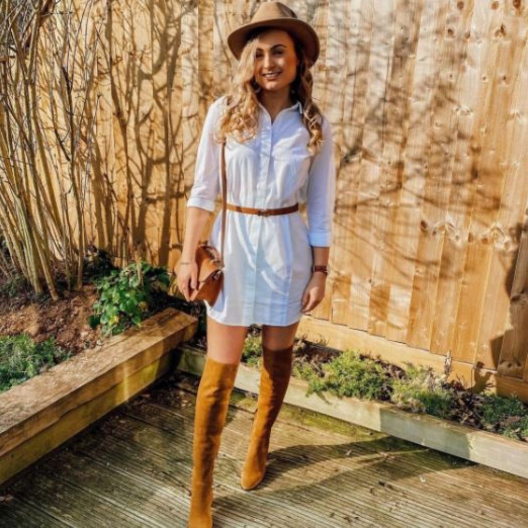 Fairfax & Favor Amira Heeled Over the Knee Suede Boot in Tan