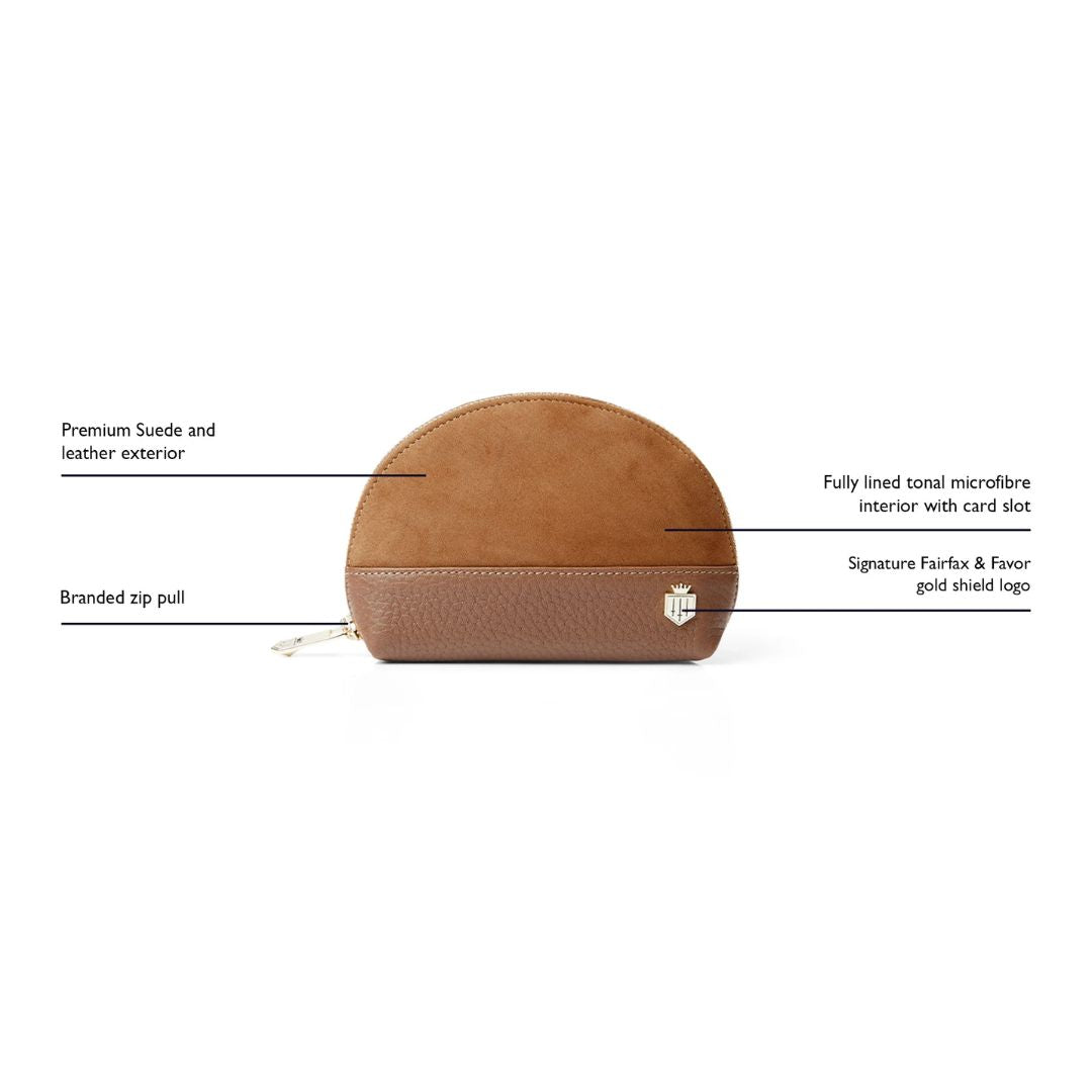 Fairfax & Favor Chiltern Suede Coin Purse in Tan