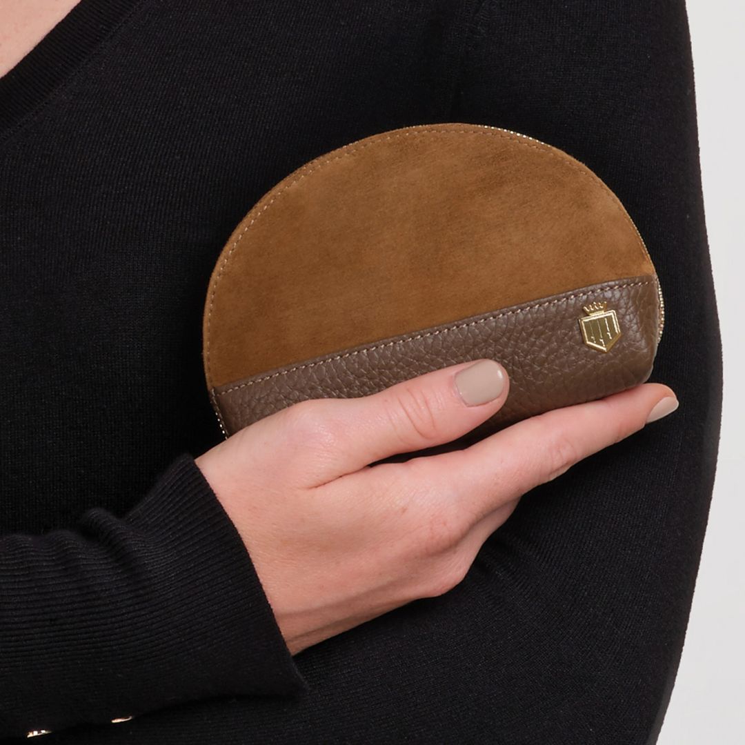 Fairfax & Favor Chiltern Suede Coin Purse in Tan