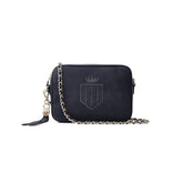 Fairfax & Favor Finsbury Crossbody Suede Handbag in Navy