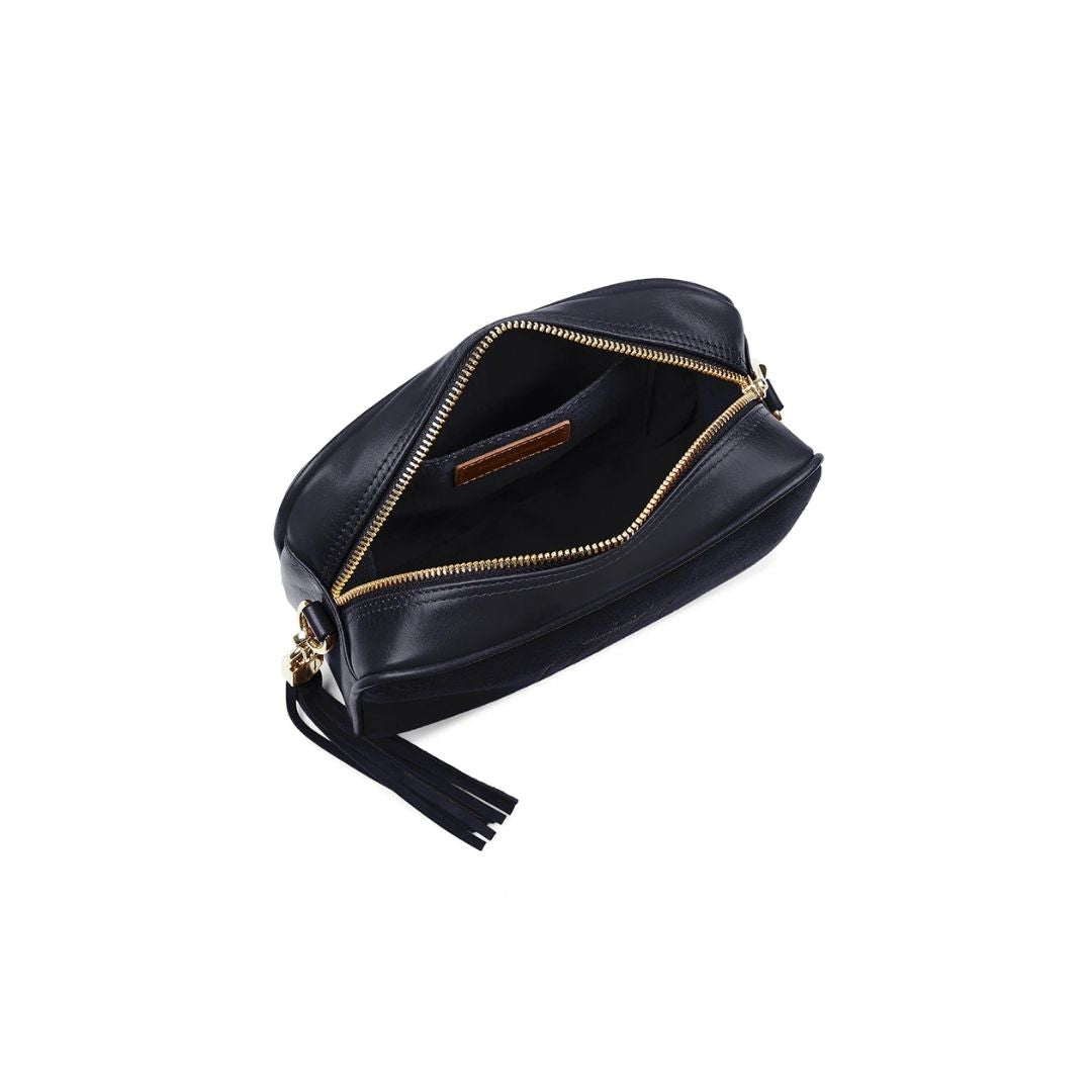 Fairfax & Favor Finsbury Crossbody Suede Handbag in Navy