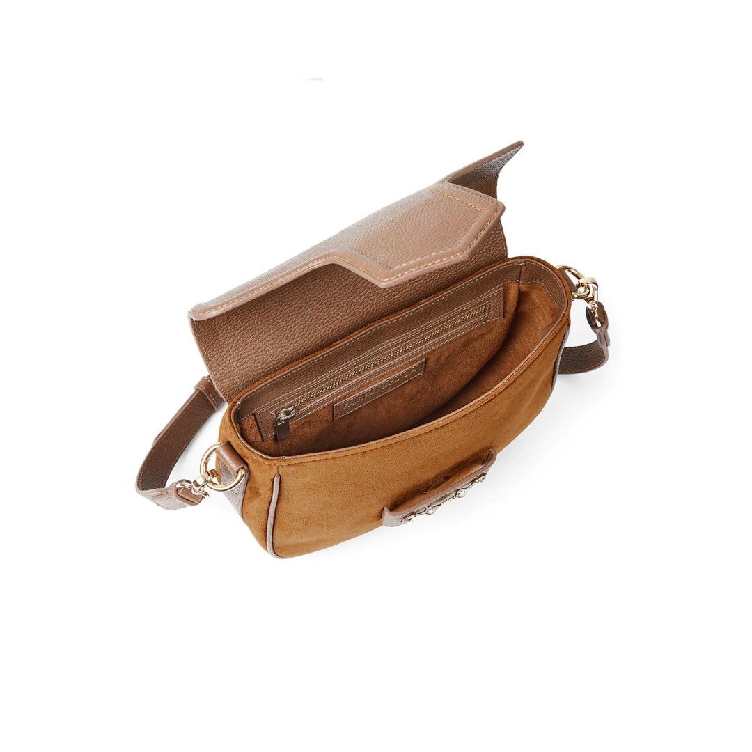 Fairfax & Favor Fitzwilliam Suede Saddle Bag in Tan