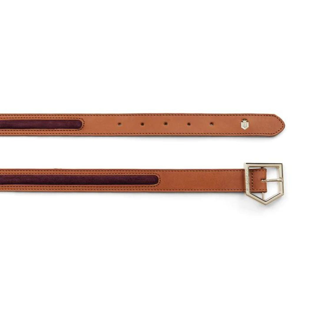 Fairfax & Favor Hampton Belt Leather & Suede in Tan & Plum