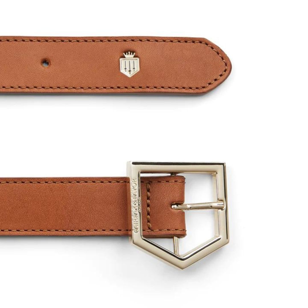 Fairfax & Favor Hampton Belt Leather & Suede in Tan & Plum