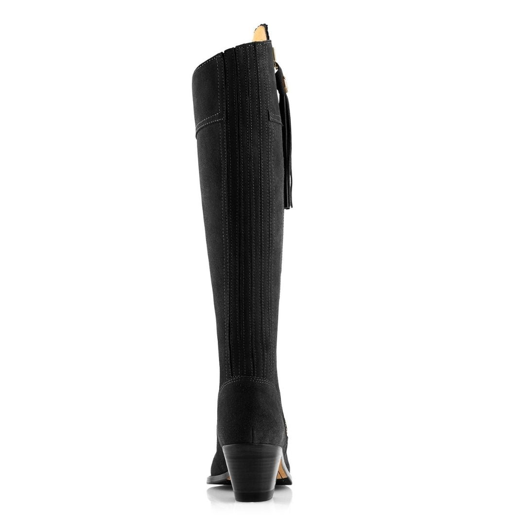 Fairfax & Favor Heeled Regina Suede Boot in Black