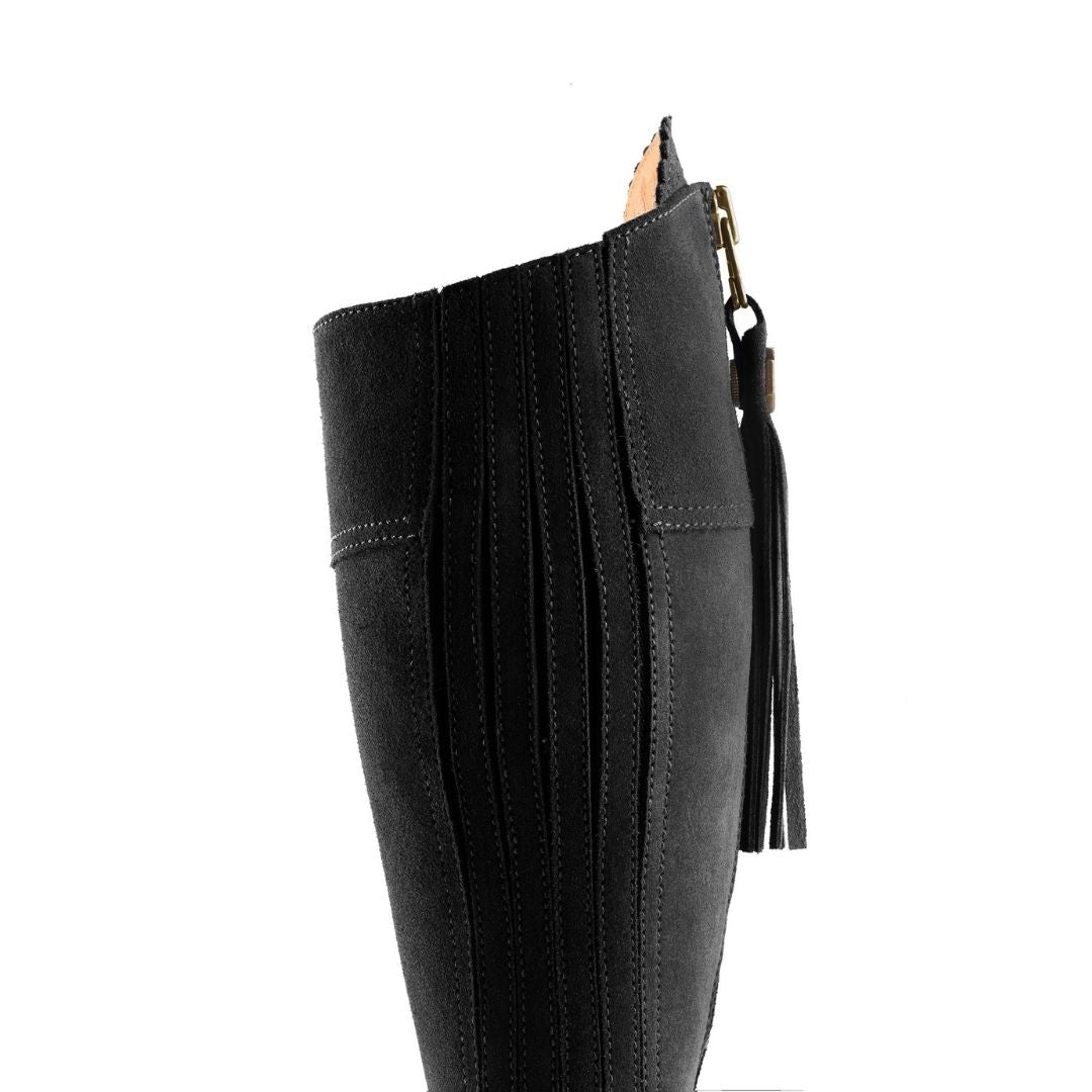 Fairfax & Favor Heeled Regina Suede Boot in Black