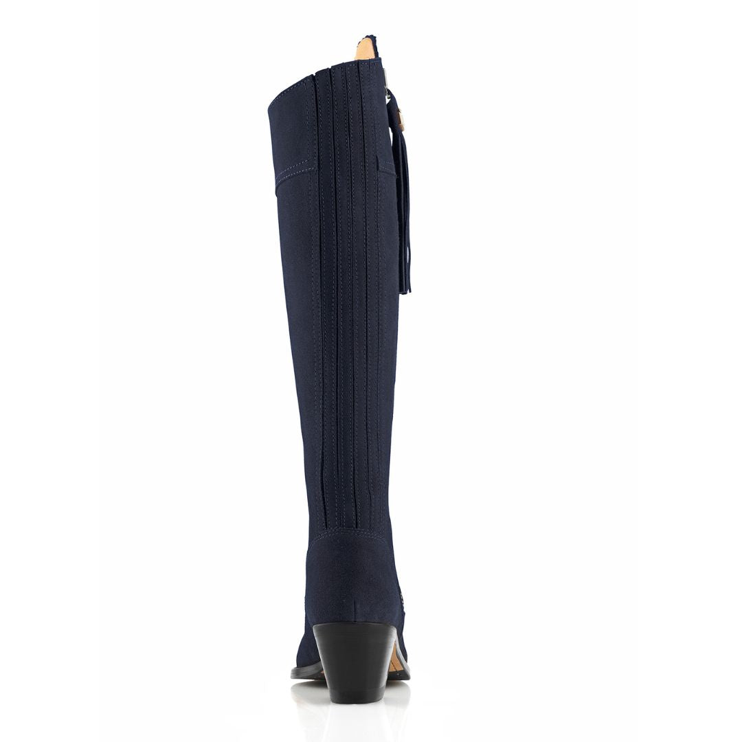 Fairfax & Favor Heeled Regina Suede Boot in Navy