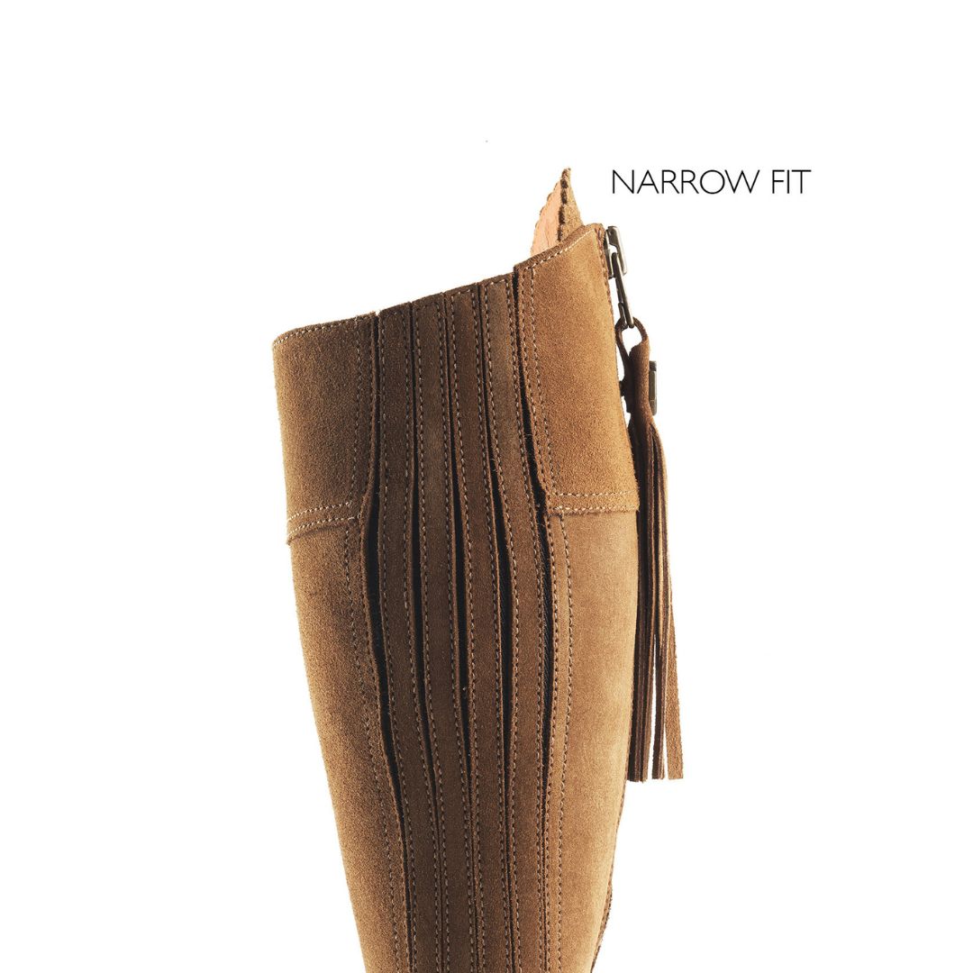 Fairfax & Favor Heeled Regina Suede Boot in Tan - Narrow Fit