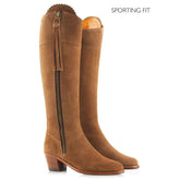 Fairfax & Favor Heeled Regina Suede Boot in Tan - Sporting Fit