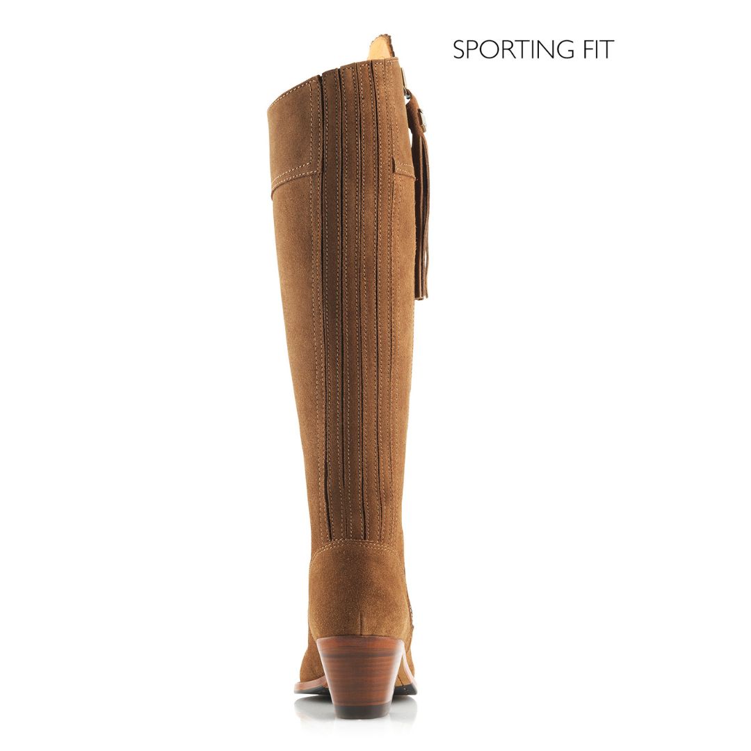 Fairfax & Favor Heeled Regina Suede Boot in Tan - Sporting Fit