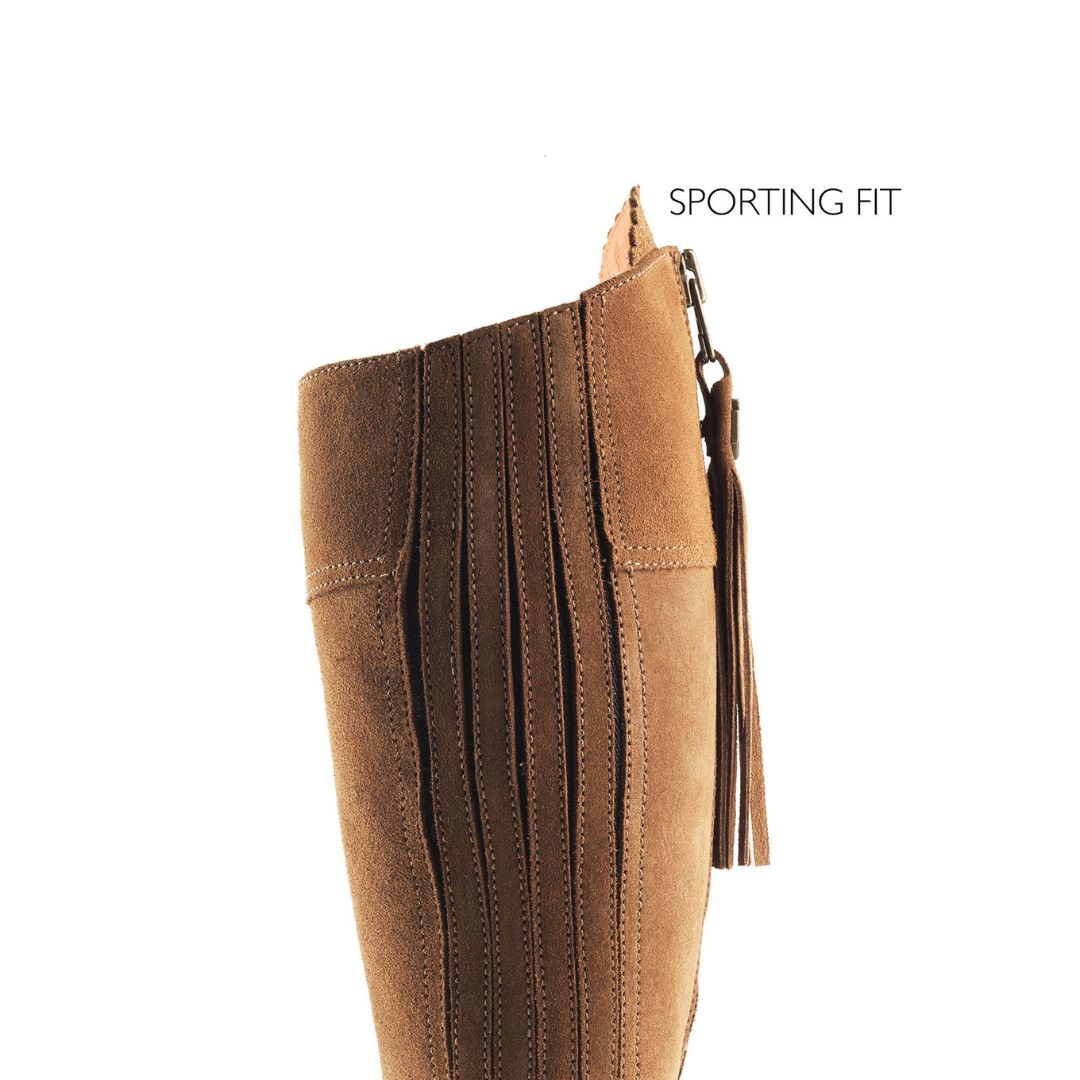 Fairfax & Favor Heeled Regina Suede Boot in Tan - Sporting Fit