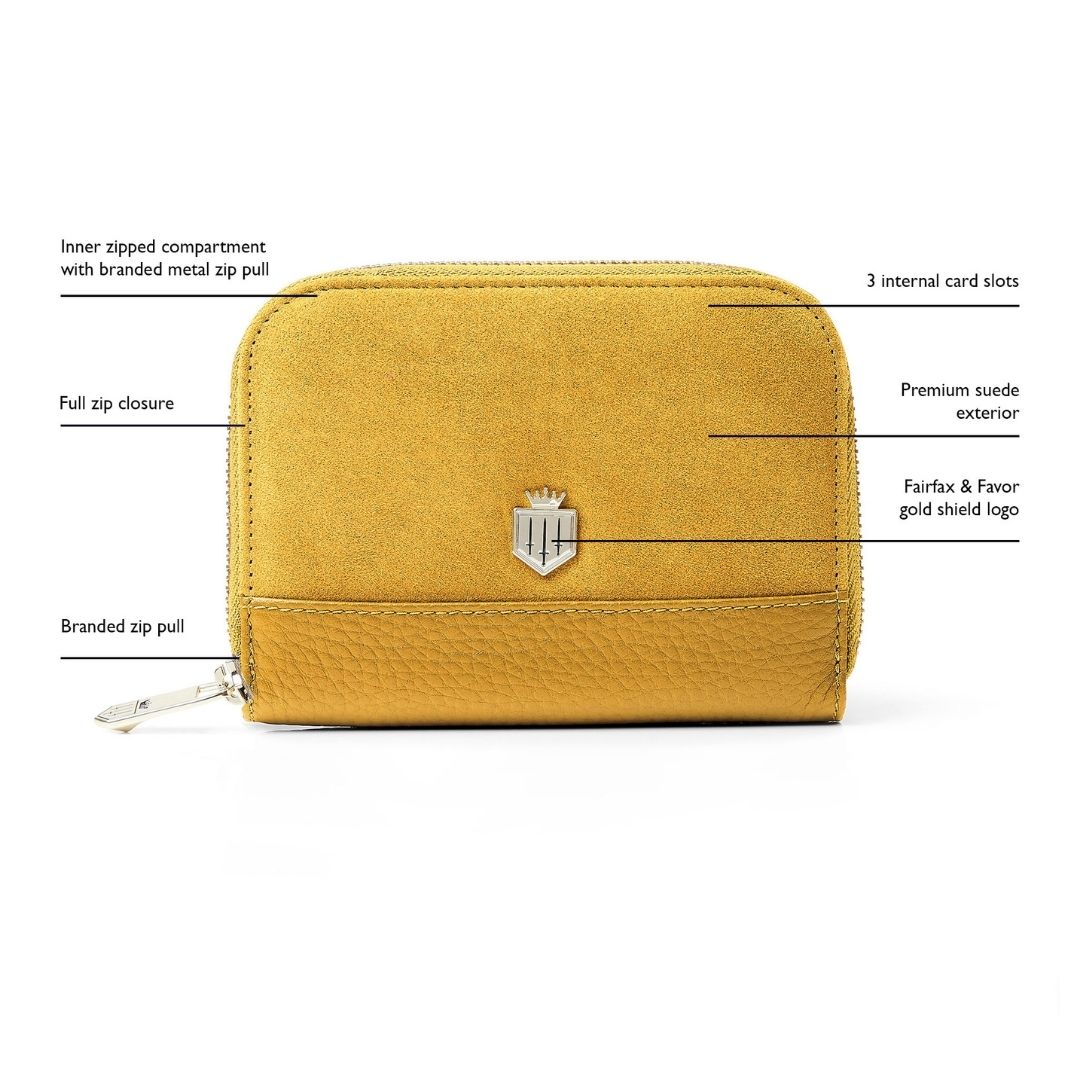 Fairfax & Favor Mini Salisbury Suede Purse in Mango