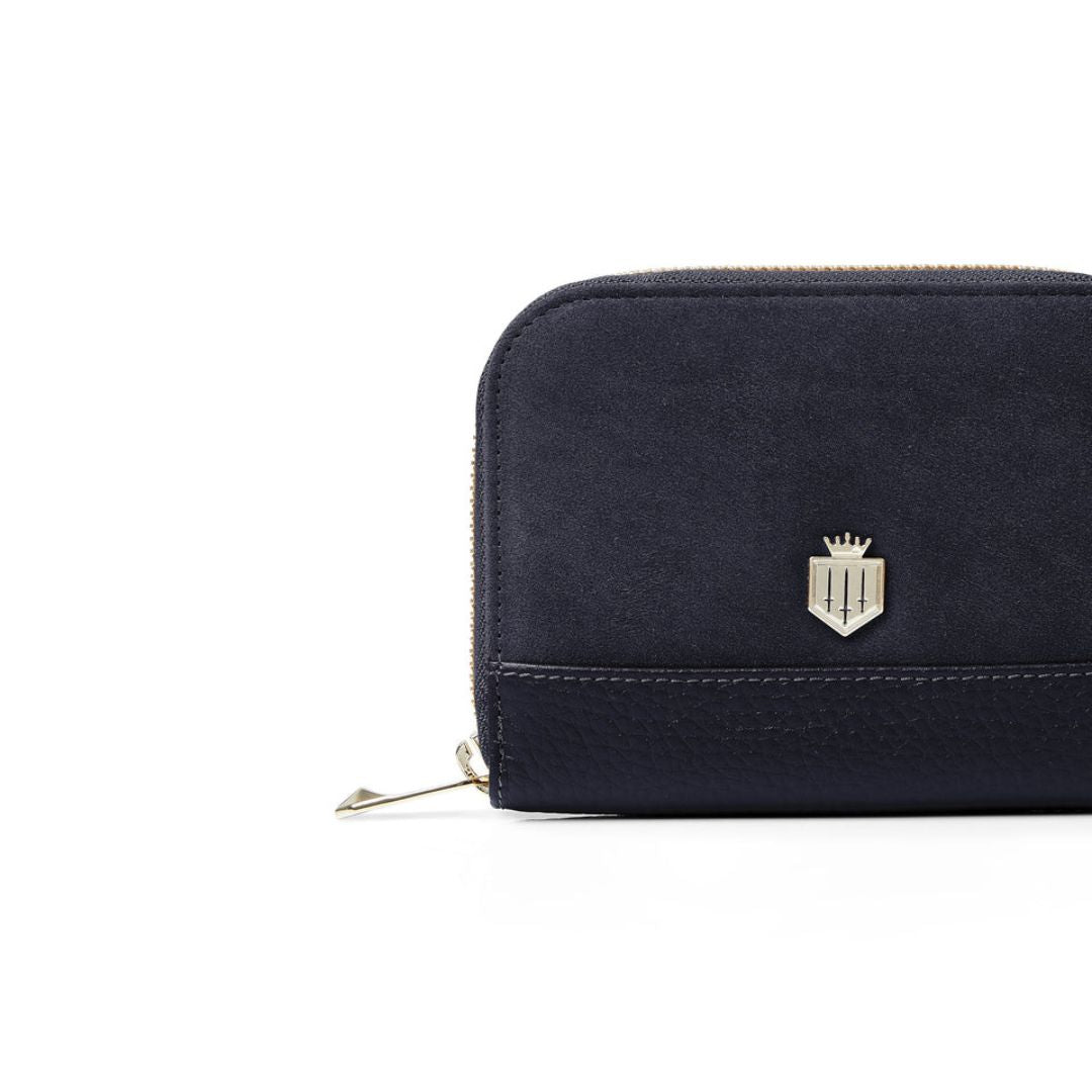 Fairfax & Favor Mini Salisbury Suede Purse in Navy