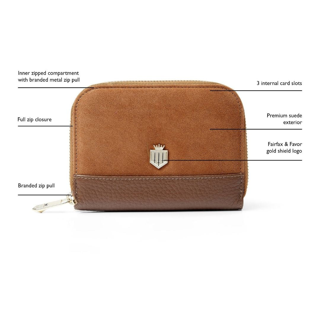 Fairfax & Favor Mini Salisbury Suede Purse in Tan