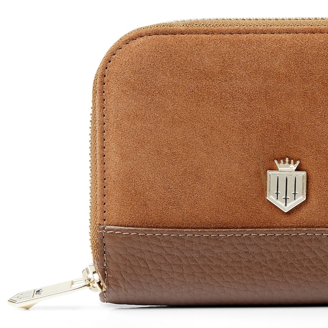 Fairfax & Favor Mini Salisbury Suede Purse in Tan