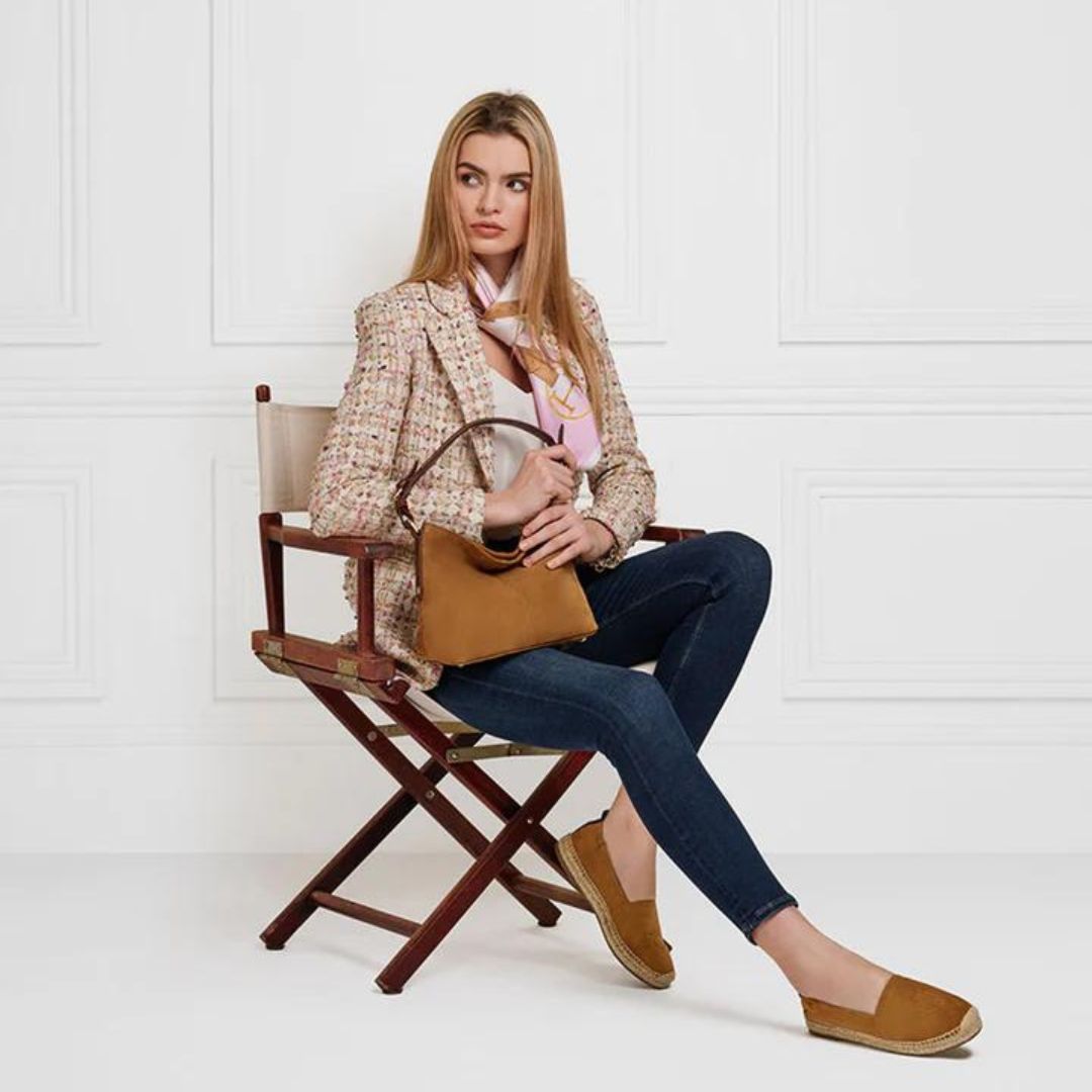 Fairfax & Favor Mini Tetbury Suede Tote Bag in Tan