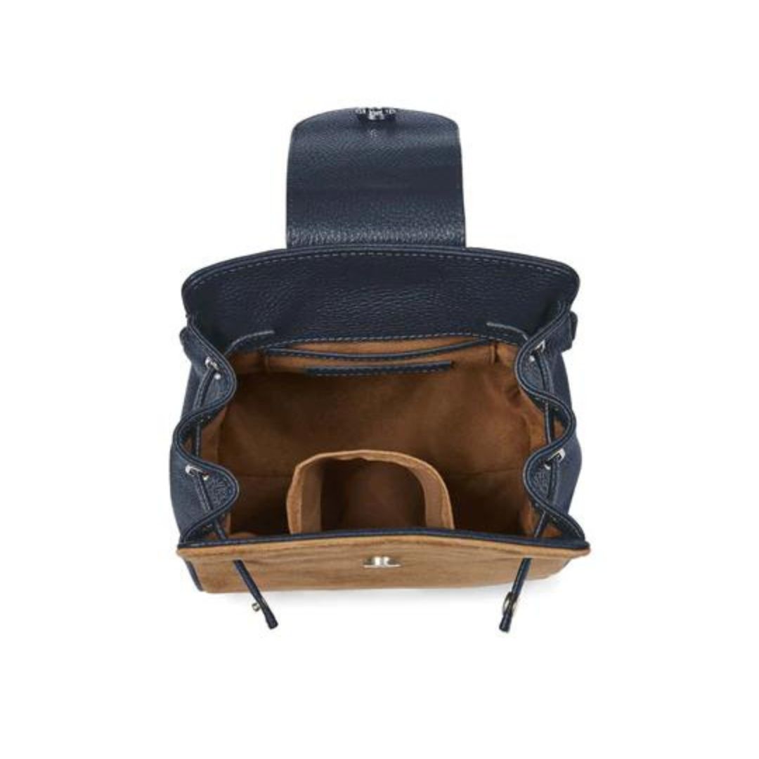 Fairfax & Favor Mini Windsor Suede Backpack in Tan & Navy