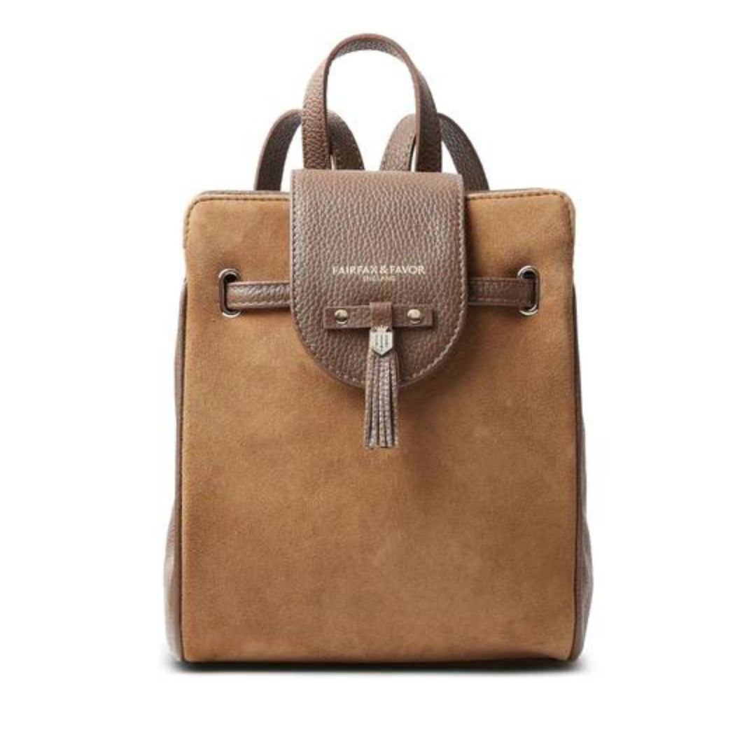 Fairfax & Favor Mini Windsor Suede Backpack in Tan