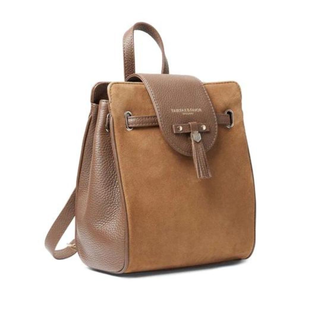 Fairfax & Favor Mini Windsor Suede Backpack in Tan