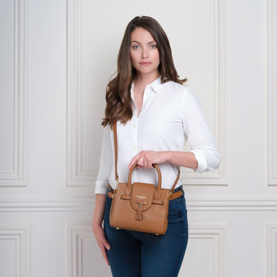 Fairfax & Favor Mini Windsor Leather Handbag in Tan