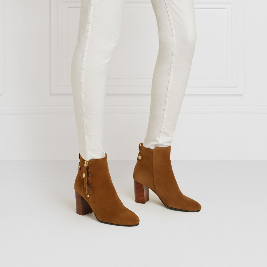 Fairfax & Favor Oakham Suede Ankle Boot in Tan