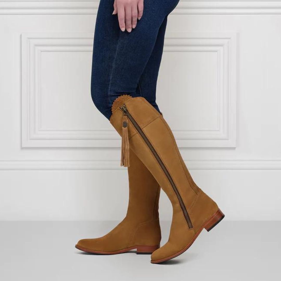 Fairfax & Favor Regina Suede Boot in Tan - Sporting Fit