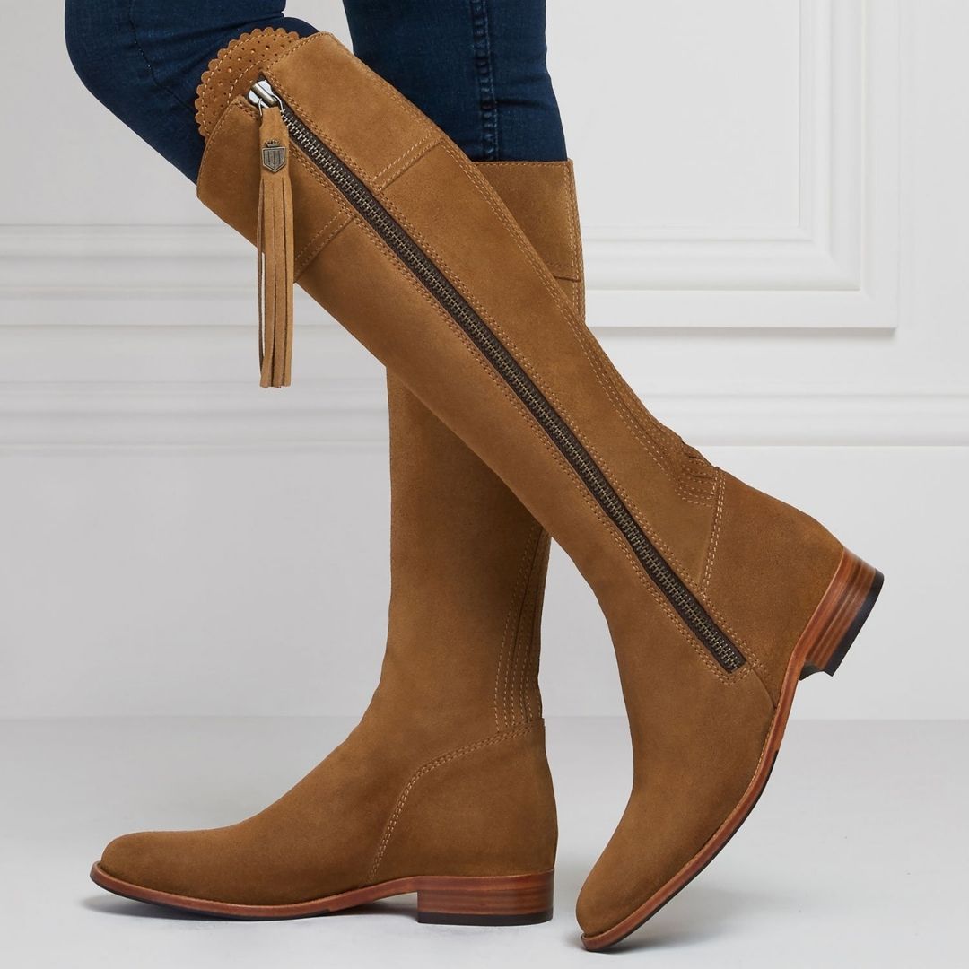 Fairfax & Favor Regina Suede Boot in Tan