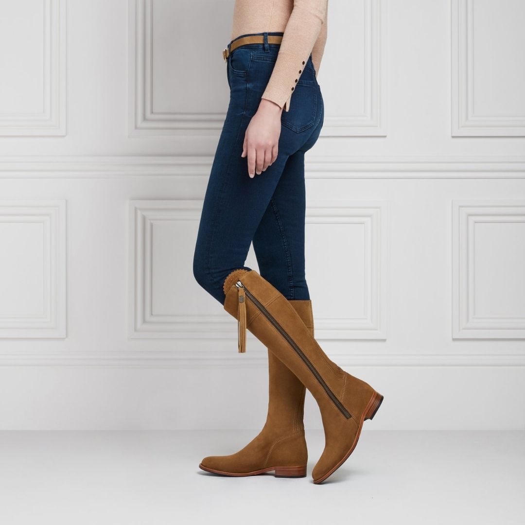 Fairfax & Favor Regina Suede Boot in Tan