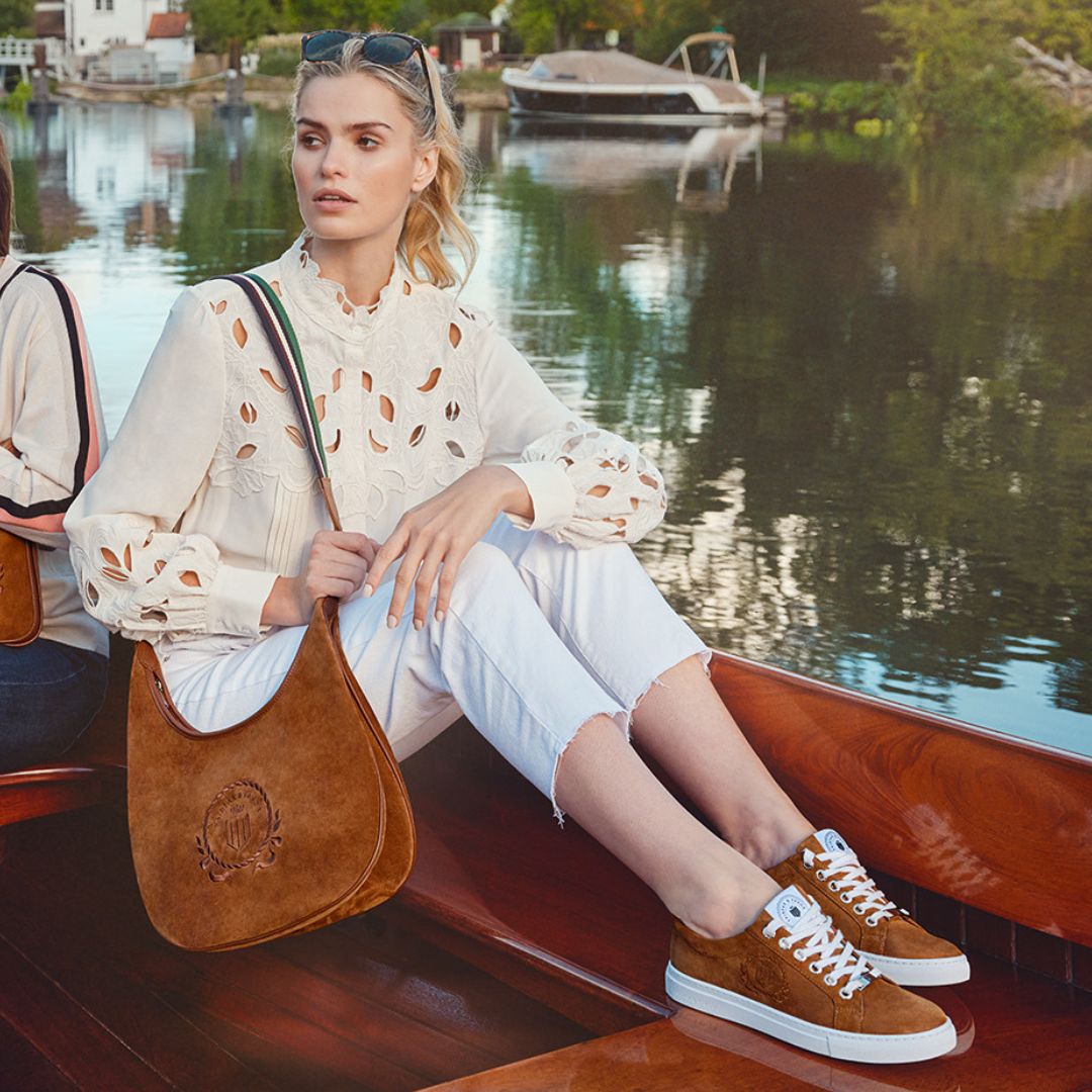 Fairfax & Favor Richmond Suede Hobo Bag in Tan