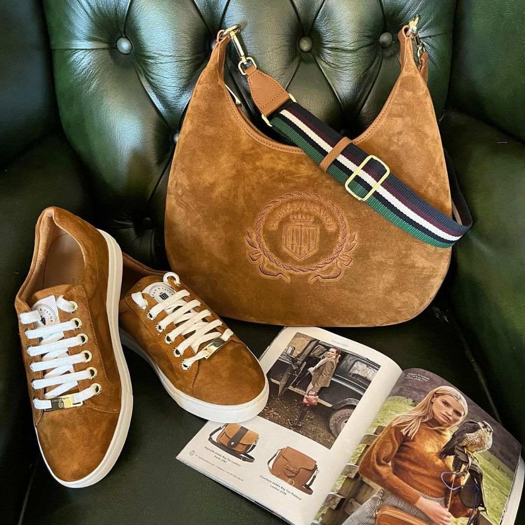 Fairfax & Favor Richmond Suede Hobo Bag in Tan