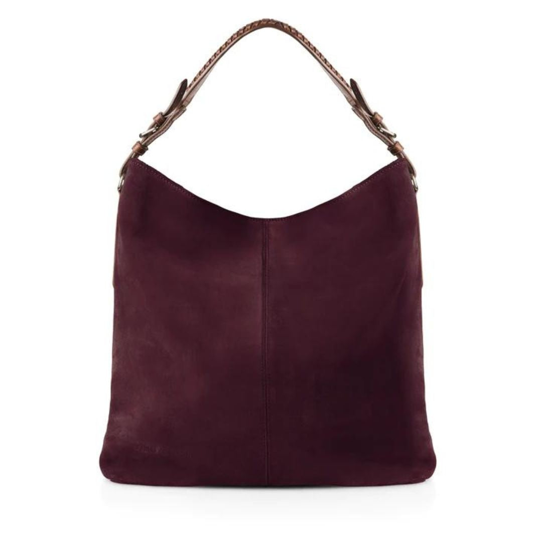 Fairfax & Favor Tetbury Suede Tote Bag in Plum