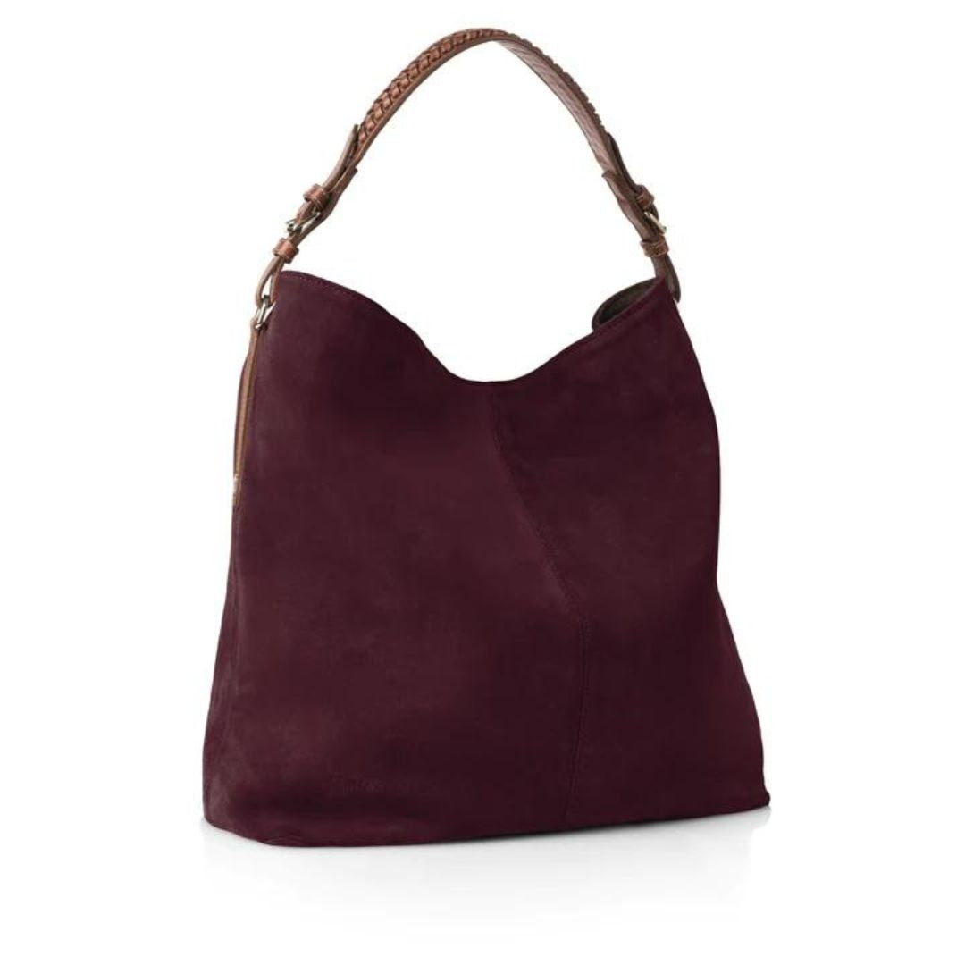 Fairfax & Favor Tetbury Suede Tote Bag in Plum