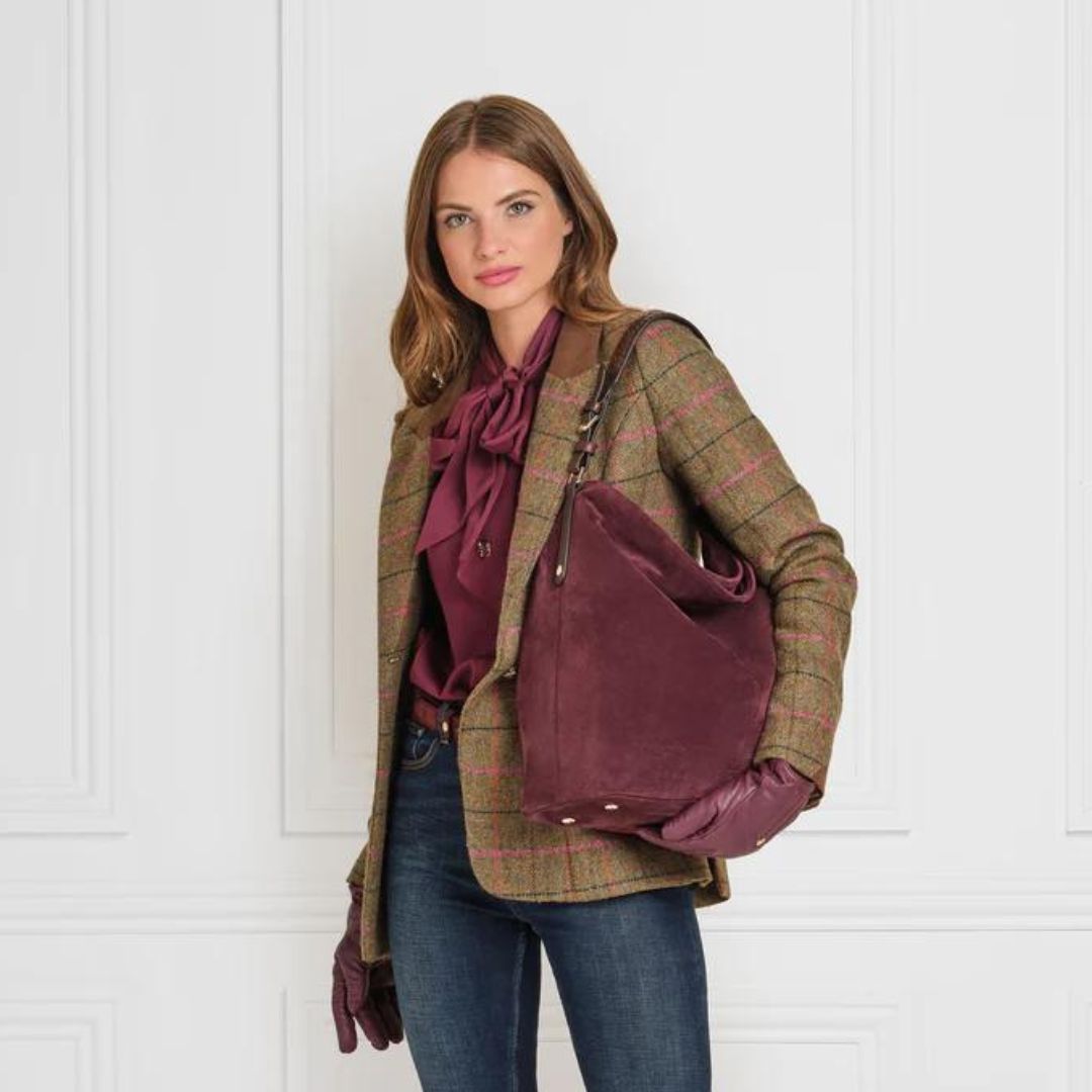 Fairfax & Favor Tetbury Suede Tote Bag in Plum