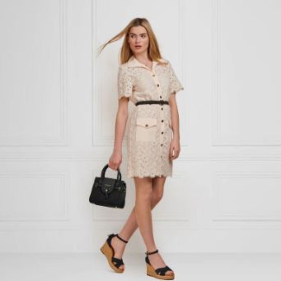 Fairfax & Favor Valencia Heeled Wedge Sandal in Black