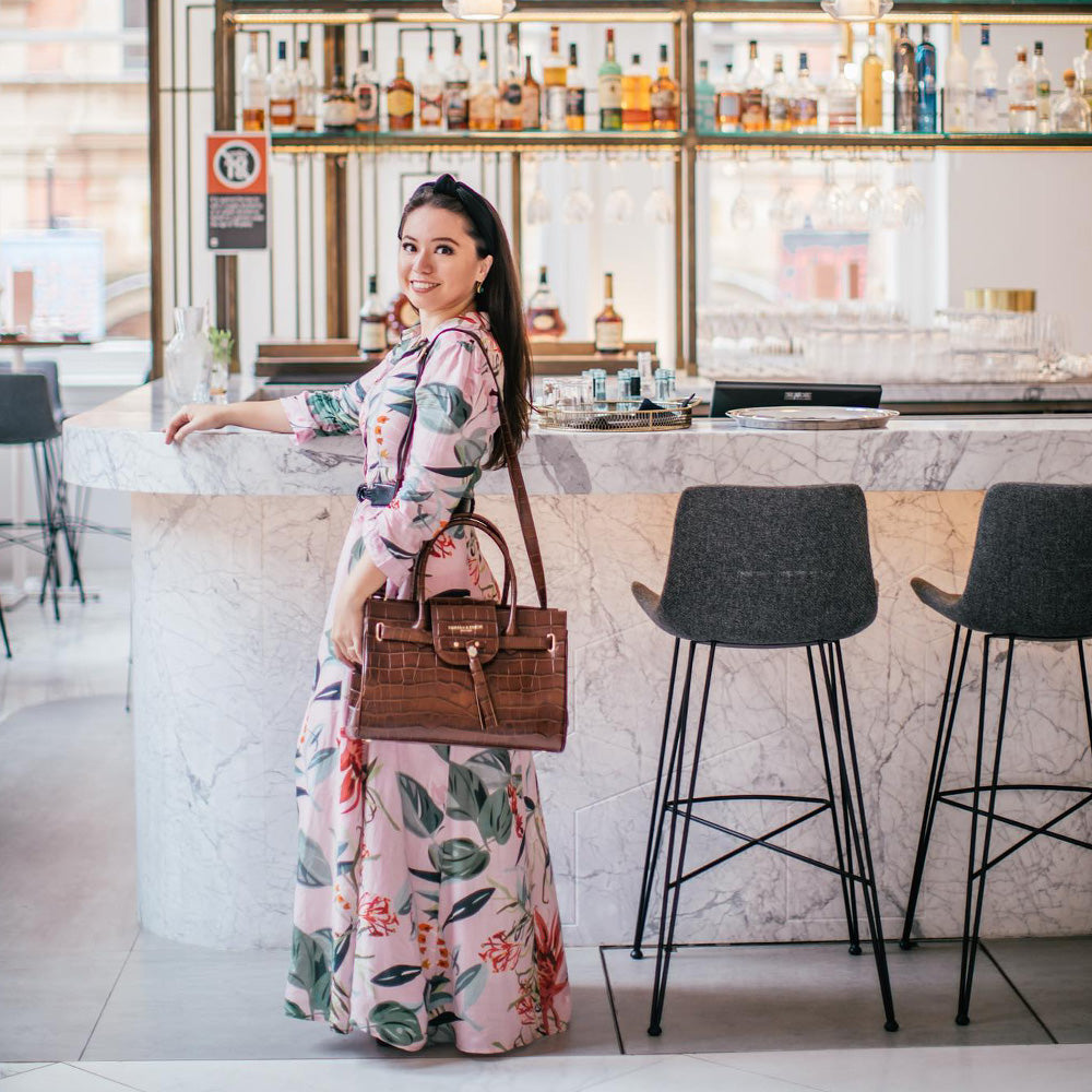 Fairfax & Favor Windsor Leather Handbag in Conker