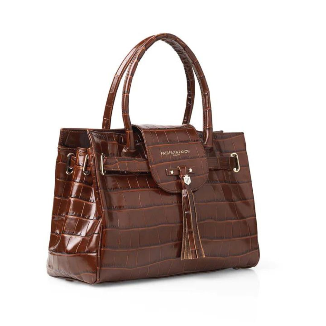 Fairfax & Favor Windsor Leather Handbag in Conker