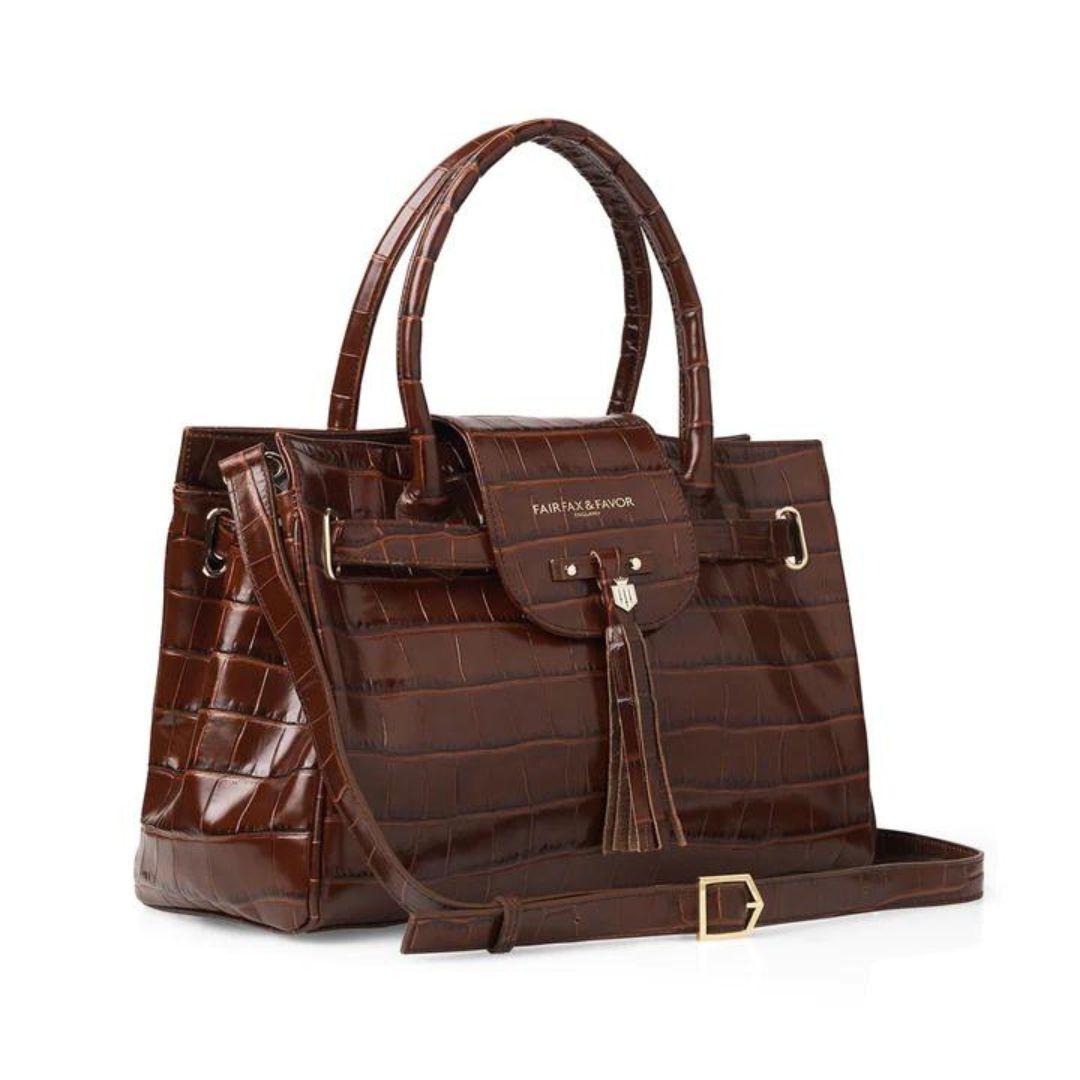 Fairfax & Favor Windsor Leather Handbag in Conker
