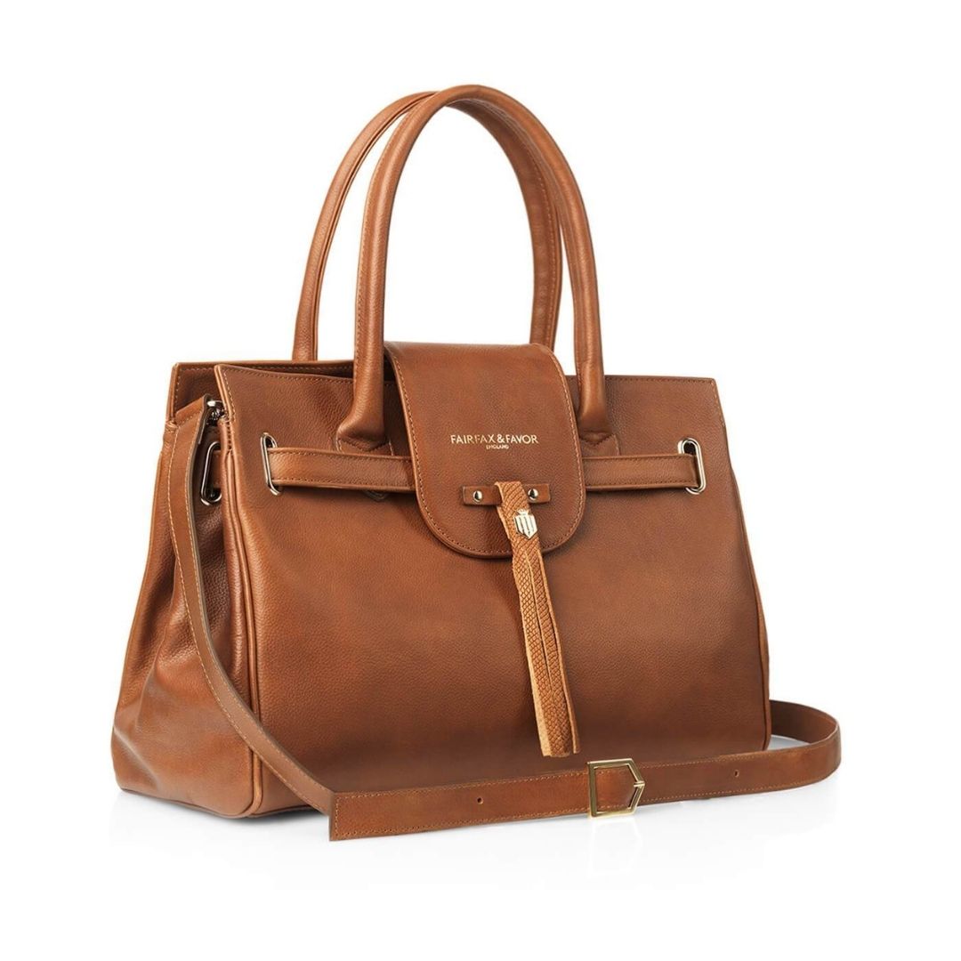 Fairfax & Favor Windsor Leather Handbag in Tan