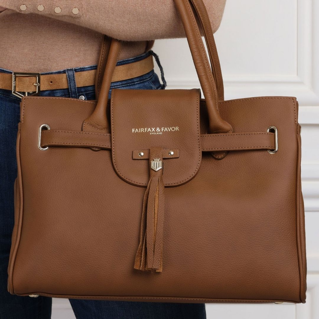 Fairfax & Favor Windsor Leather Handbag in Tan