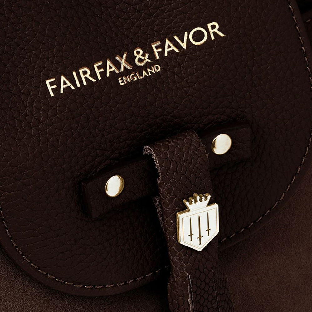 Fairfax & Favor Windsor Suede Handbag in Chocolate