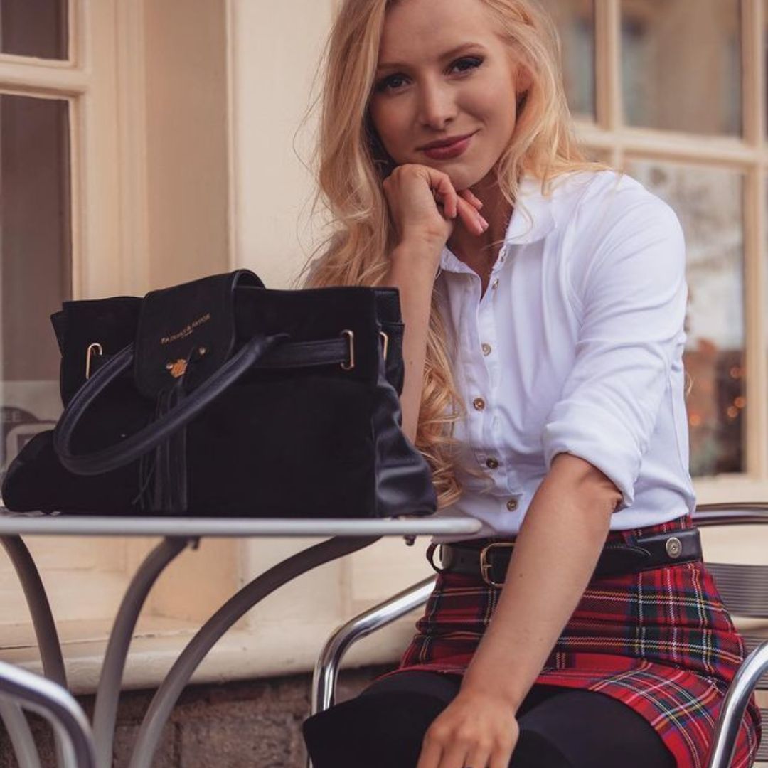 Fairfax & Favor Windsor Suede Handbag in Chocolate