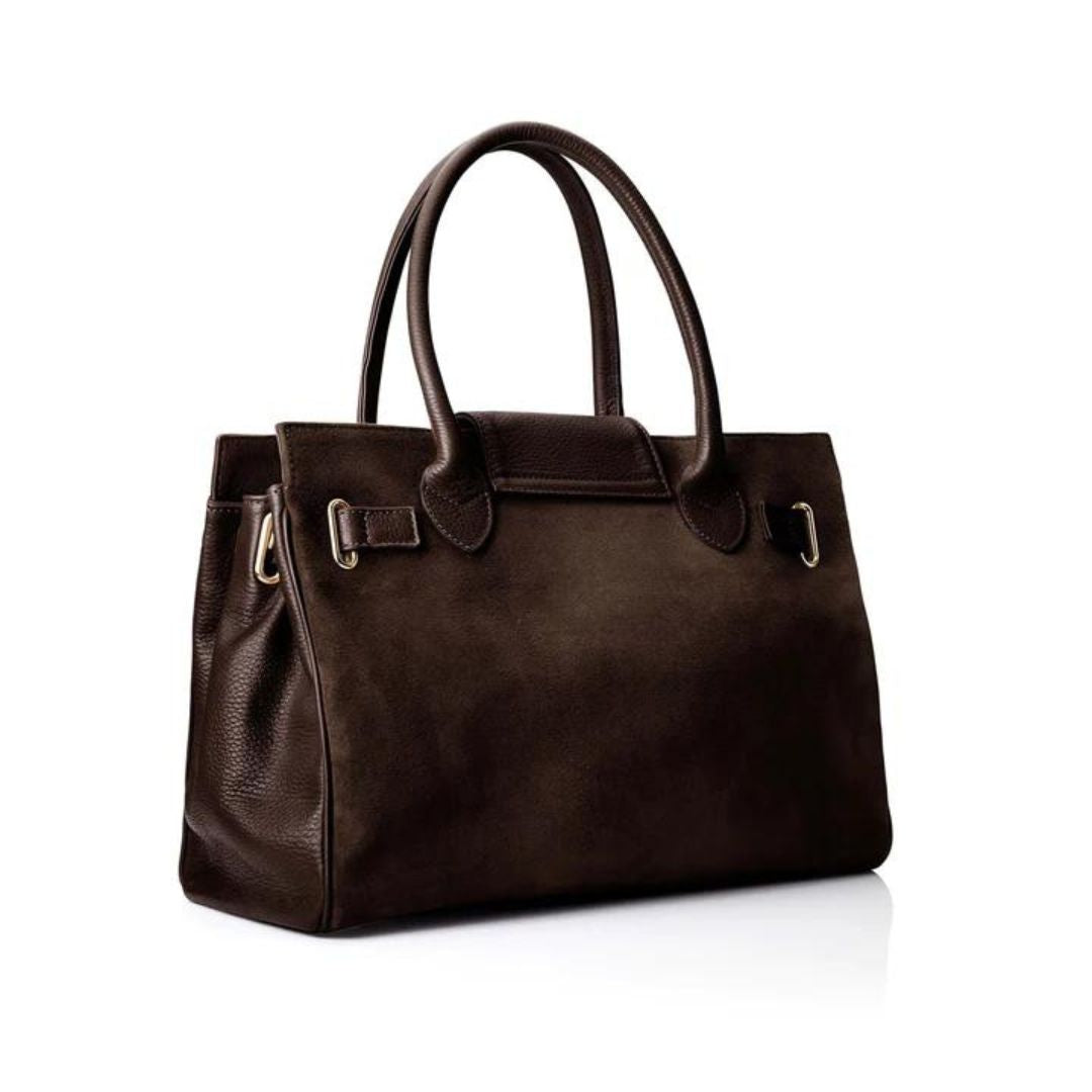 Fairfax & Favor Windsor Suede Handbag in Chocolate