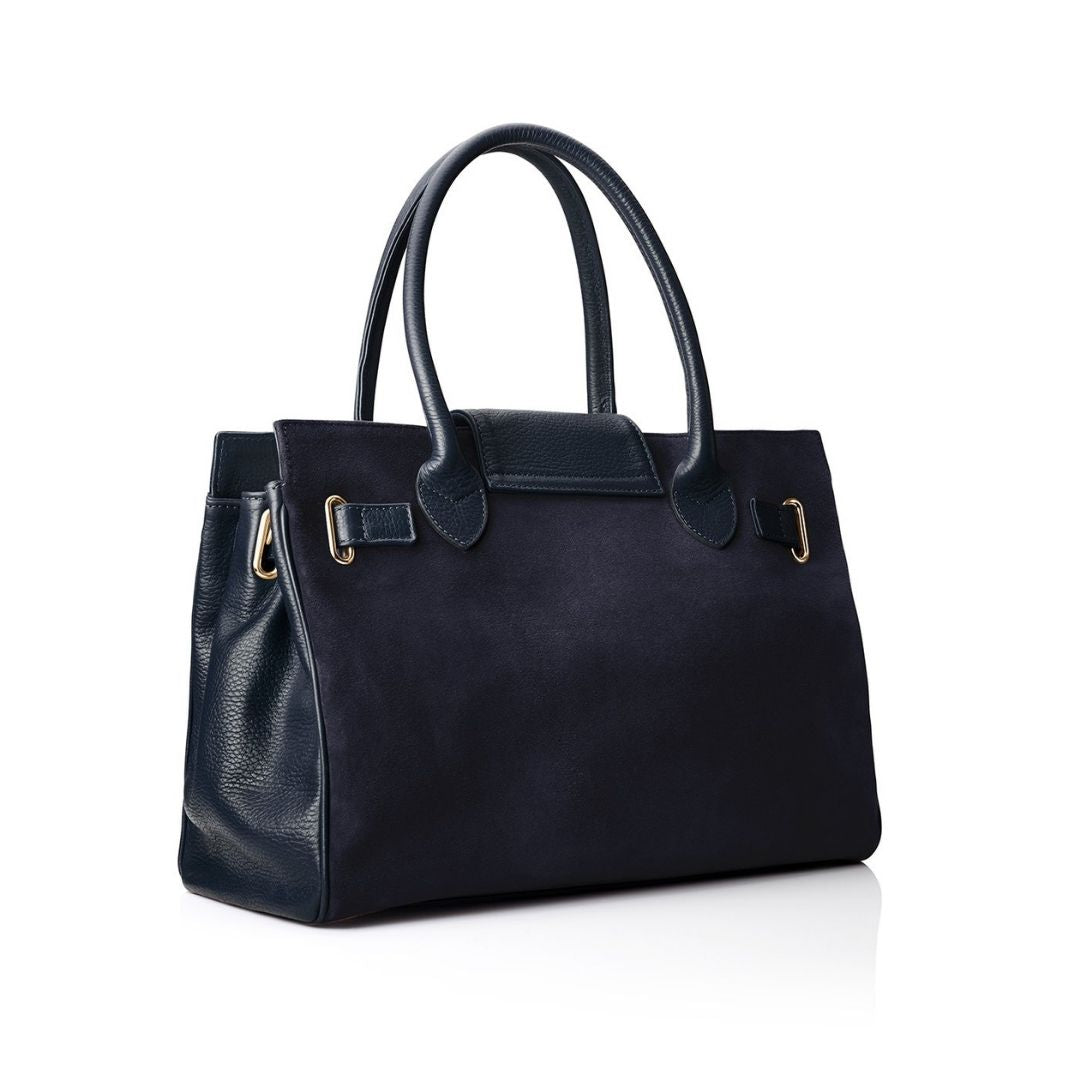 Fairfax & Favor Windsor Suede Handbag in Navy