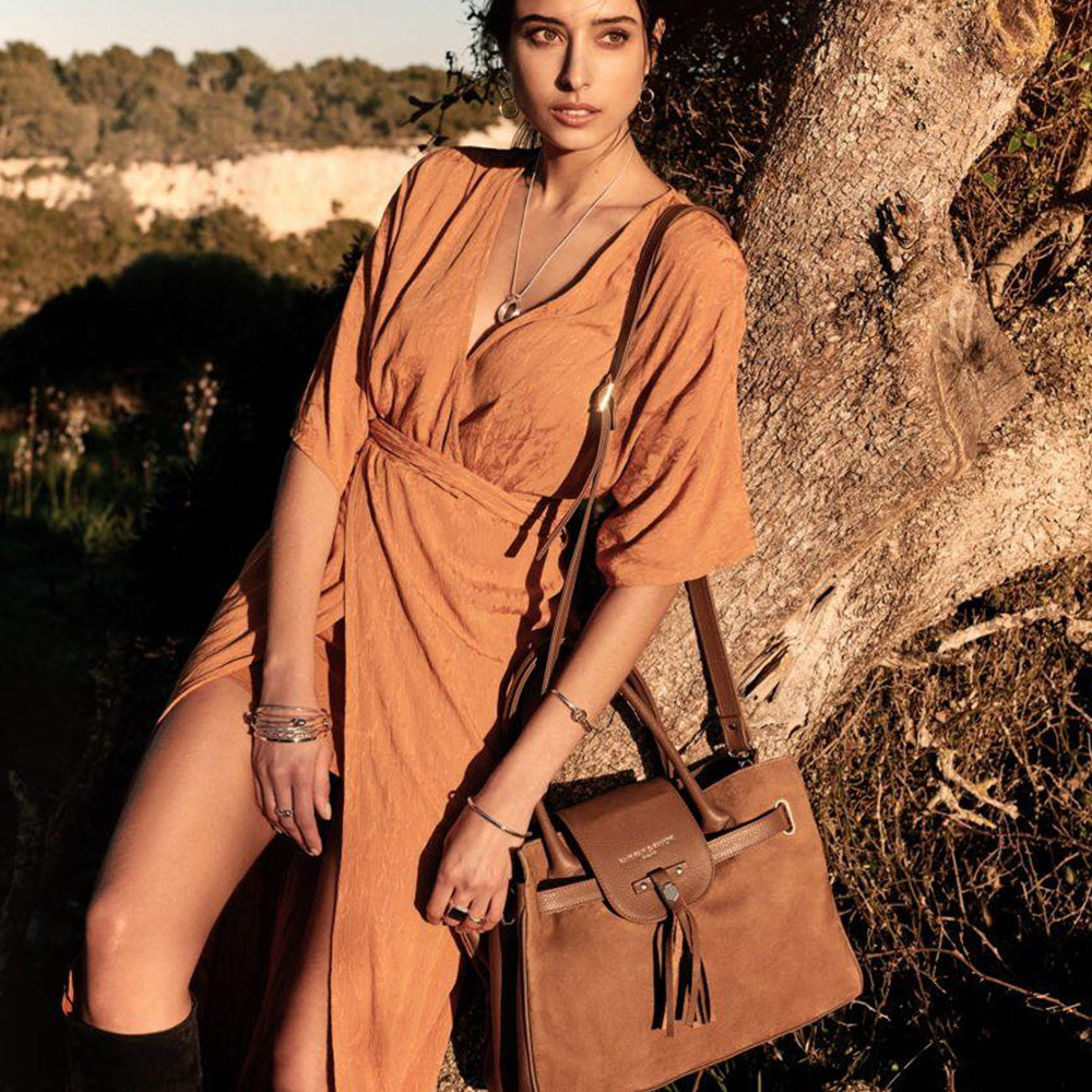 Fairfax & Favor Windsor Suede Handbag in Tan