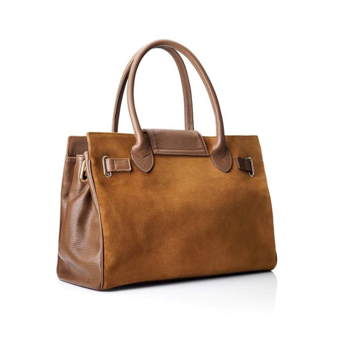 Fairfax & Favor Windsor Suede Handbag in Tan