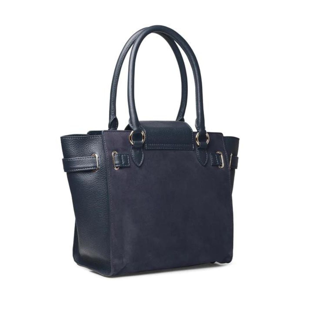Fairfax & Favor Windsor Suede Tote Handbag in Navy