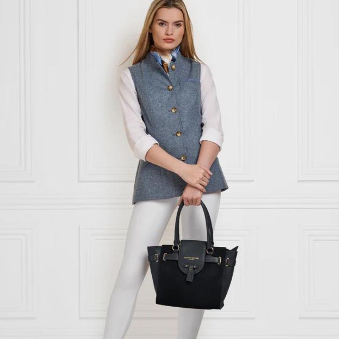 Fairfax & Favor Windsor Suede Tote Handbag in Navy