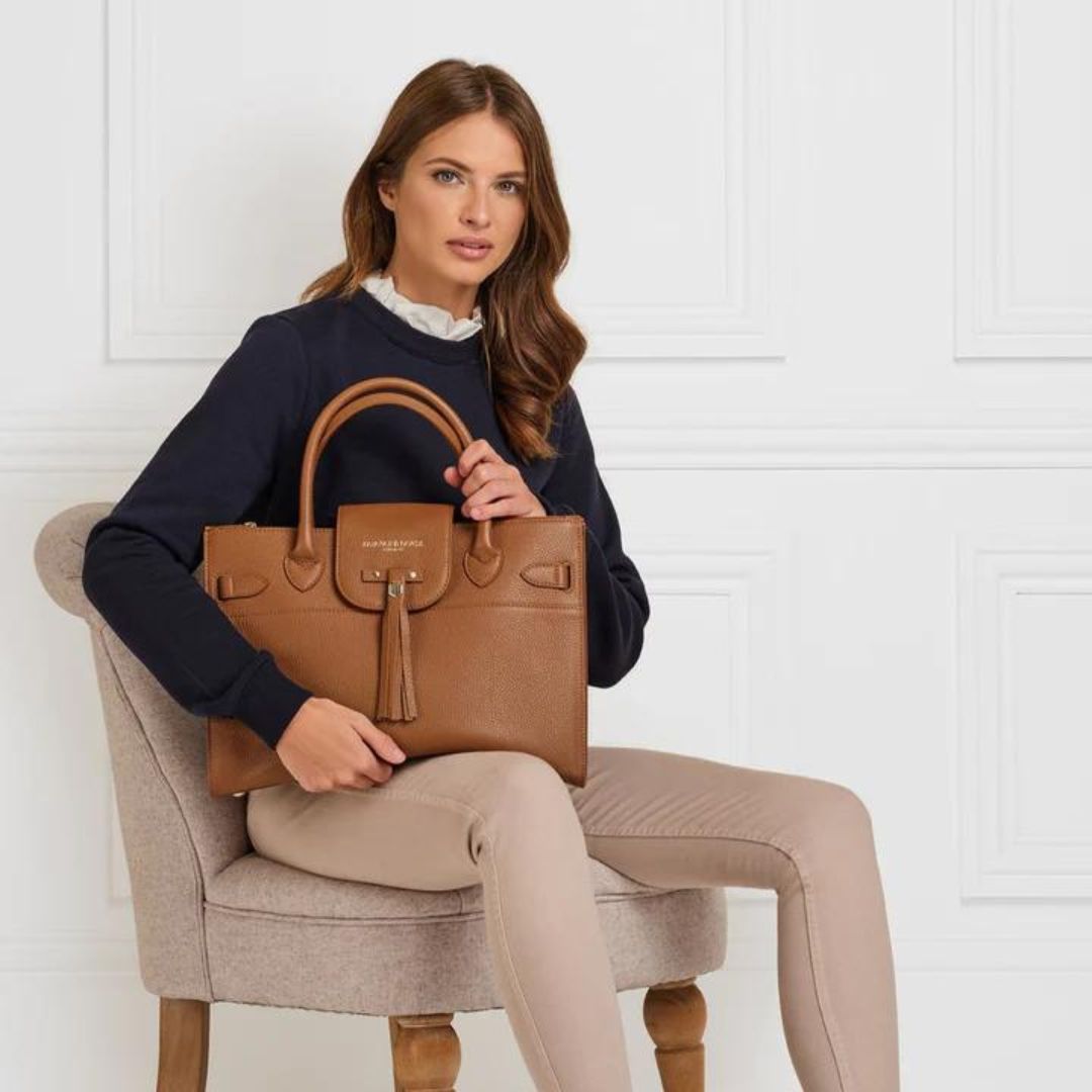 Fairfax & Favor Windsor Work Leather Handbag in Tan