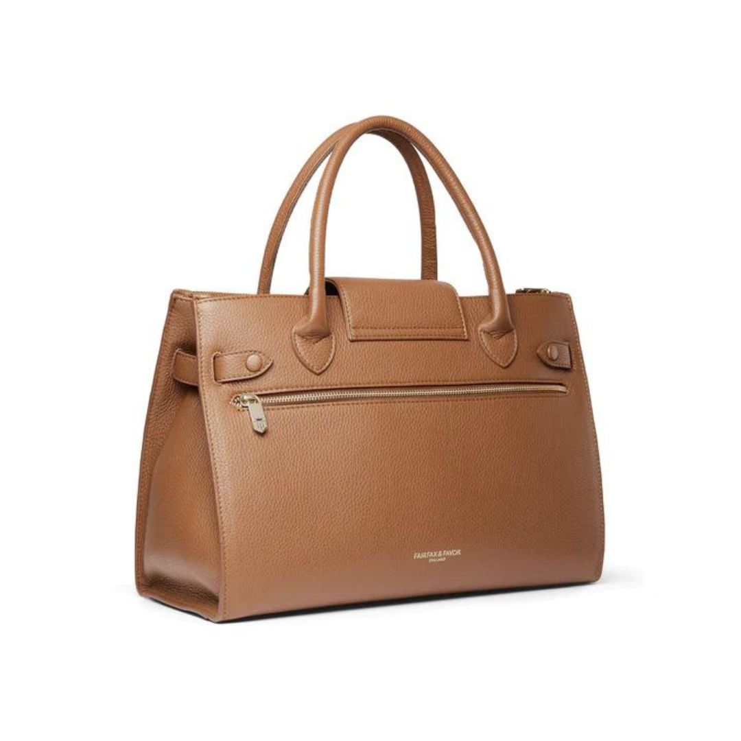 Fairfax & Favor Windsor Work Leather Handbag in Tan